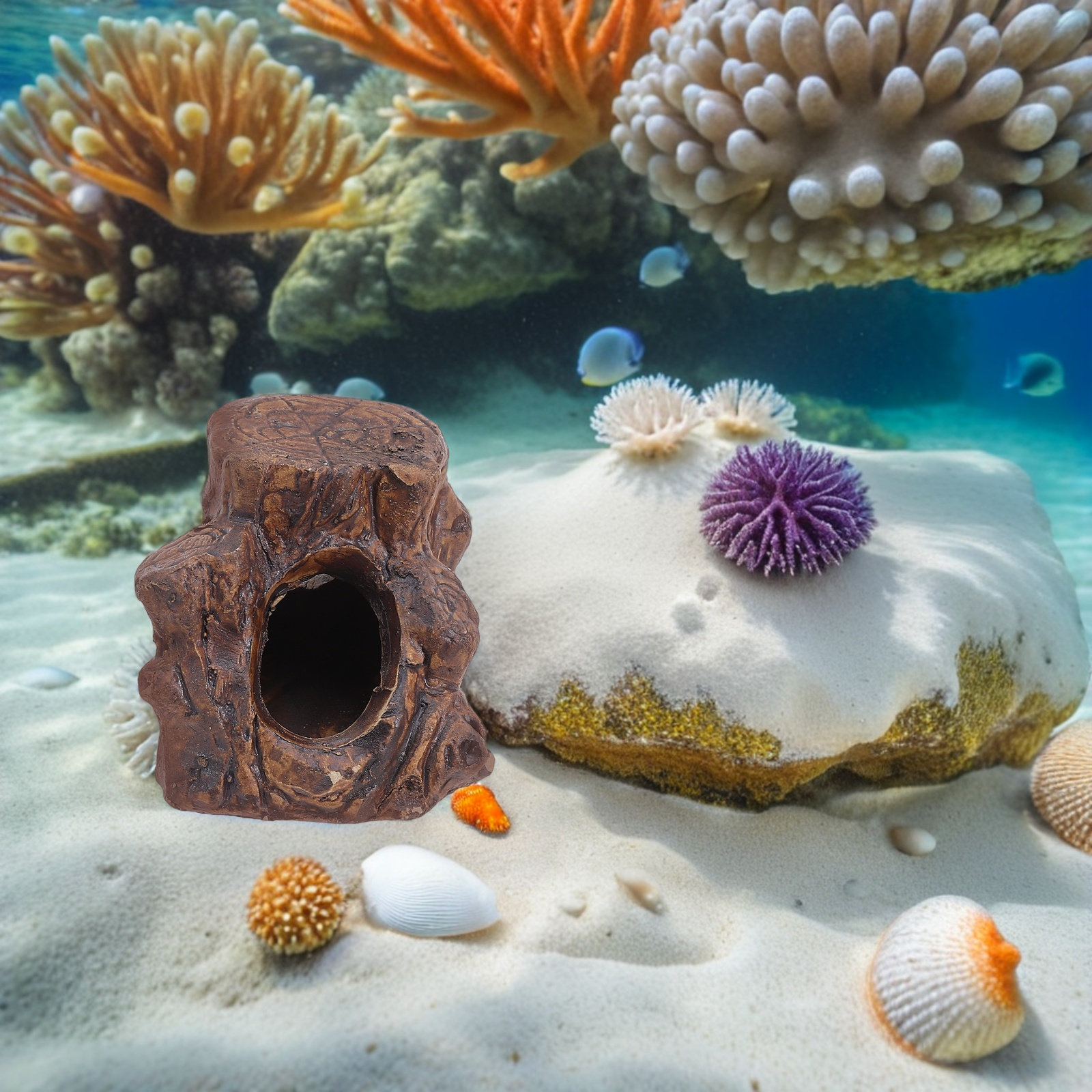 2 ชิ้น ของตกแต่งตู้ปลา ถ้ำซ่อน - Hide Cave Ceramic บทวิจารณ์และราคา